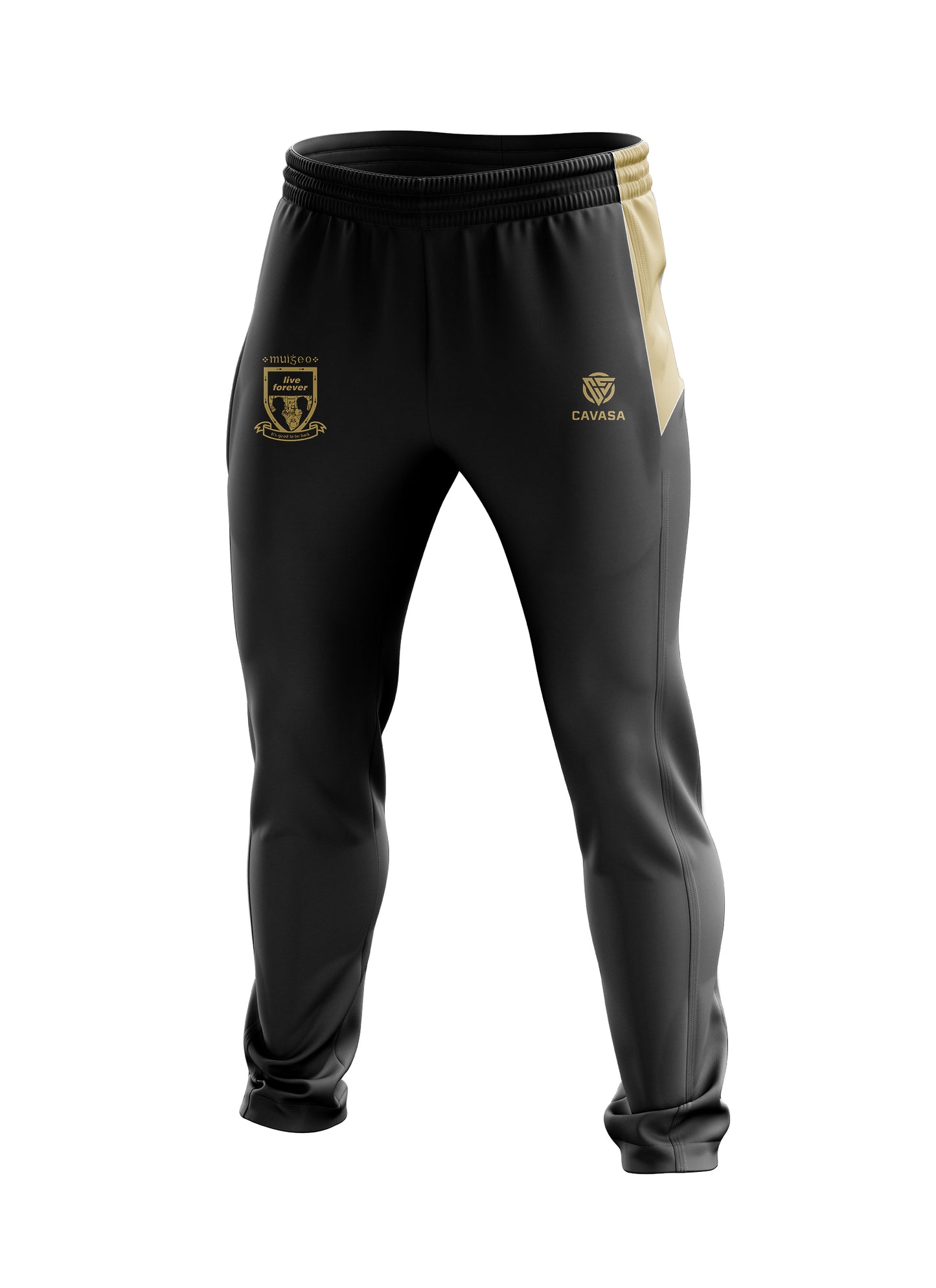 Oasis Inspired  MAYO BLACK/GOLD “Live Forever” Skinny Track bottoms