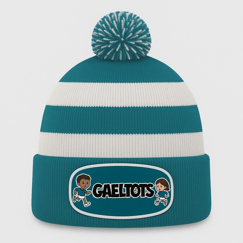 Gaeltots Bobble Hats – Teal & White