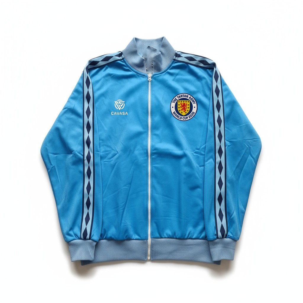 Tartan Army Sky Blue Retro 1978 Inspired Track Top