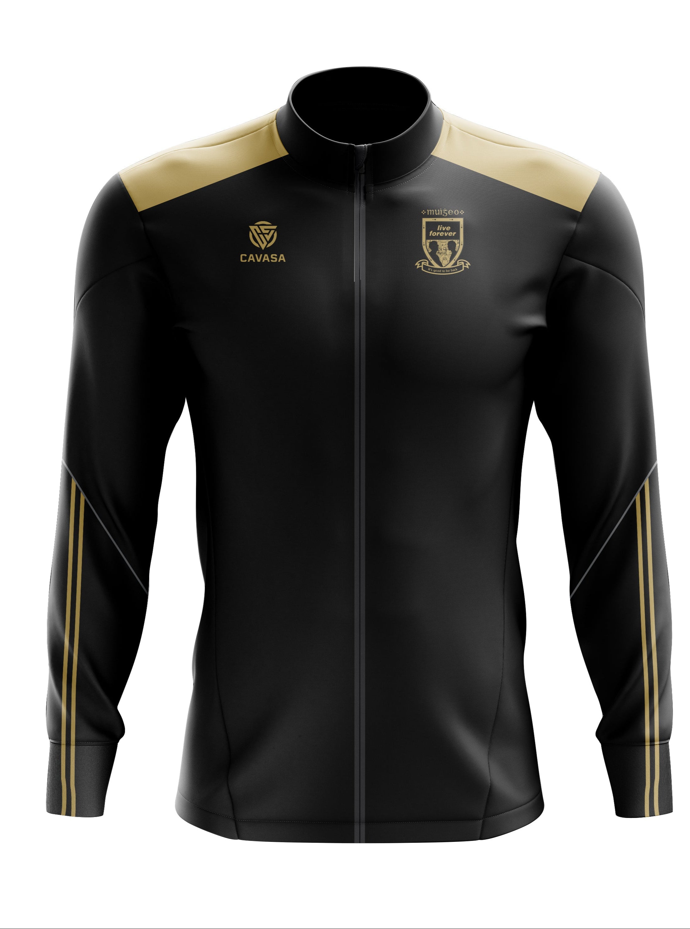 Oasis MANIA Inspired  MAYO BLACK/GOLD “Live Forever” Track top