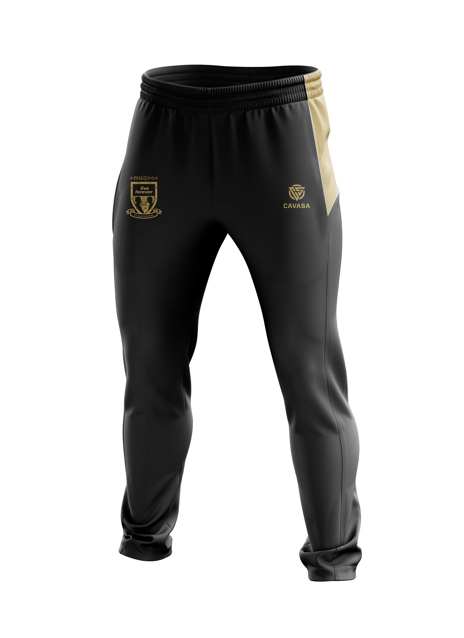 Oasis MANIA Inspired  MAYO BLACK/GOLD “Live Forever” Skinny Track bottoms