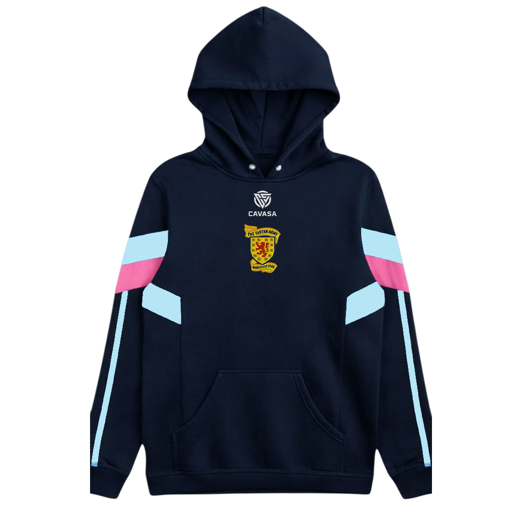 Tartan Army Retro 90s Inspired Sky Blue/Pink Hoodie