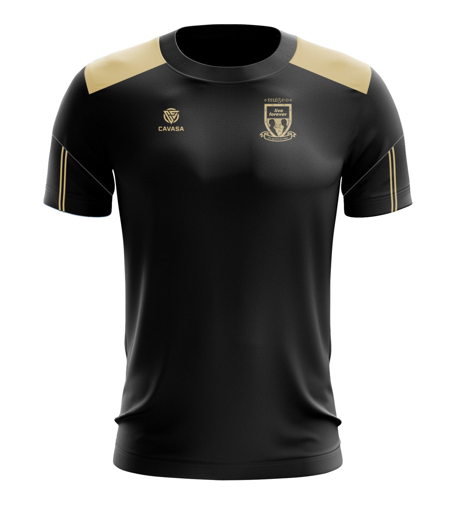 Oasis MANIA Inspired MAYO BLACK/GOLD “Live Forever” T-shirt