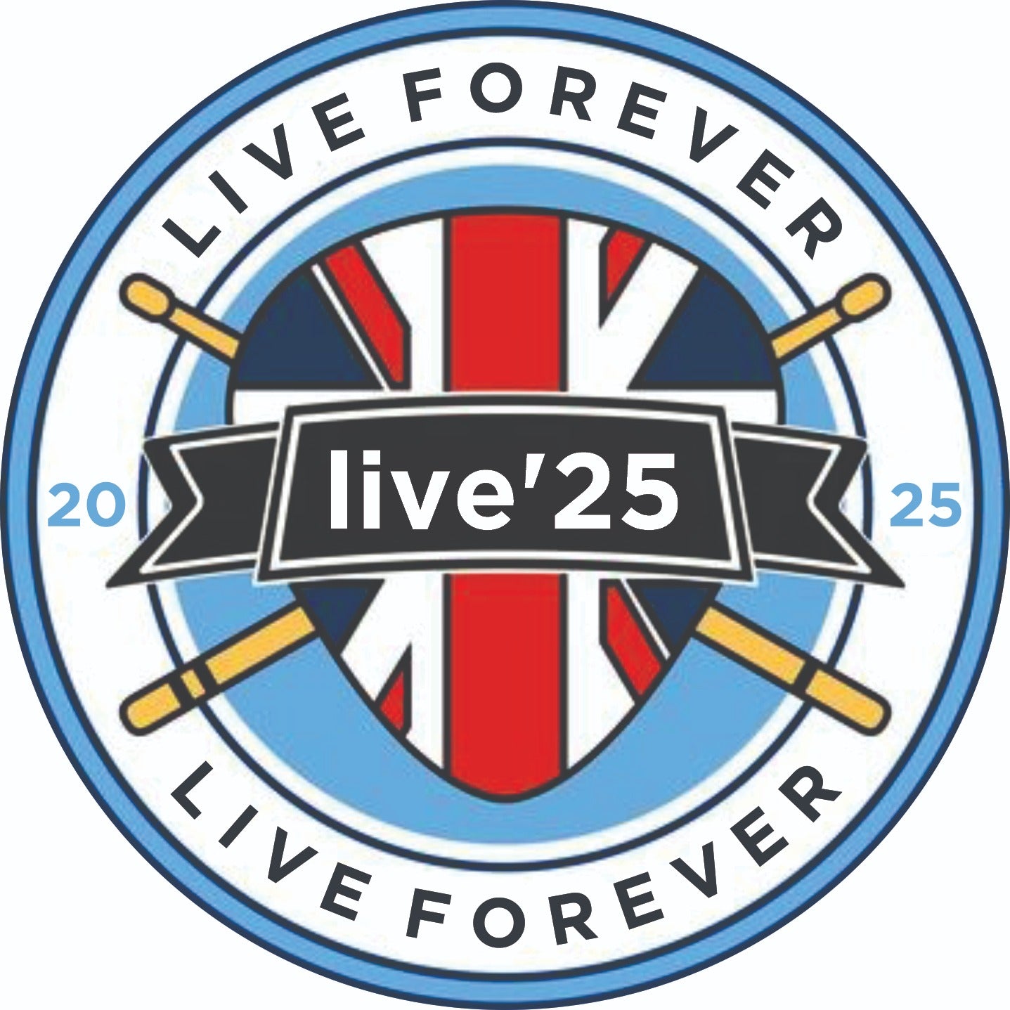 Oasis Inspired LIVE 25' Football Shirt Sky Blue IN STOCK IMMEDIATE