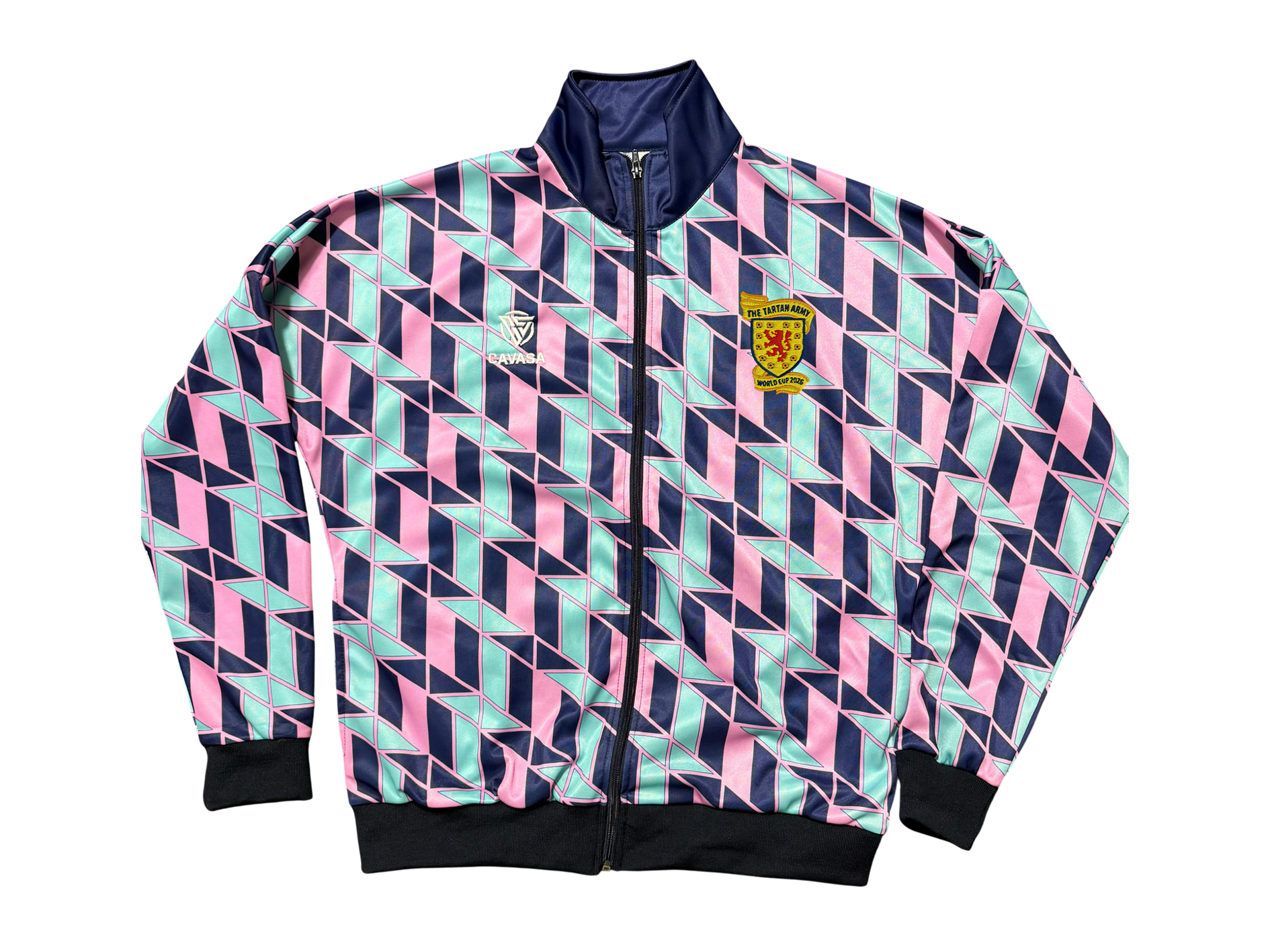 Tartan Army 1992 Track Top– Retro Geometric “Jazzy” Pattern