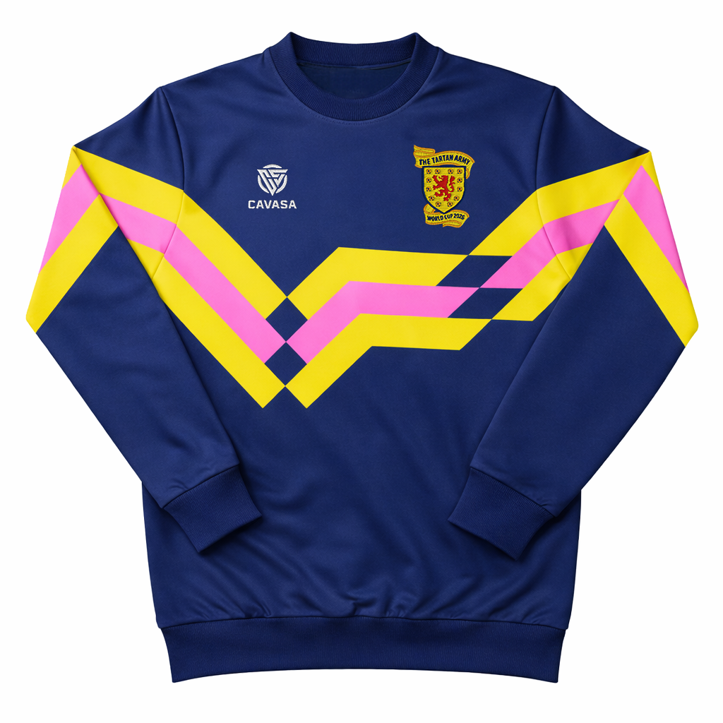 Tartan Army Retro 90s Inspired Yellow/Pink Sweatshirt